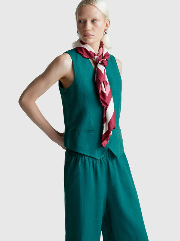 Pure linen vest Women