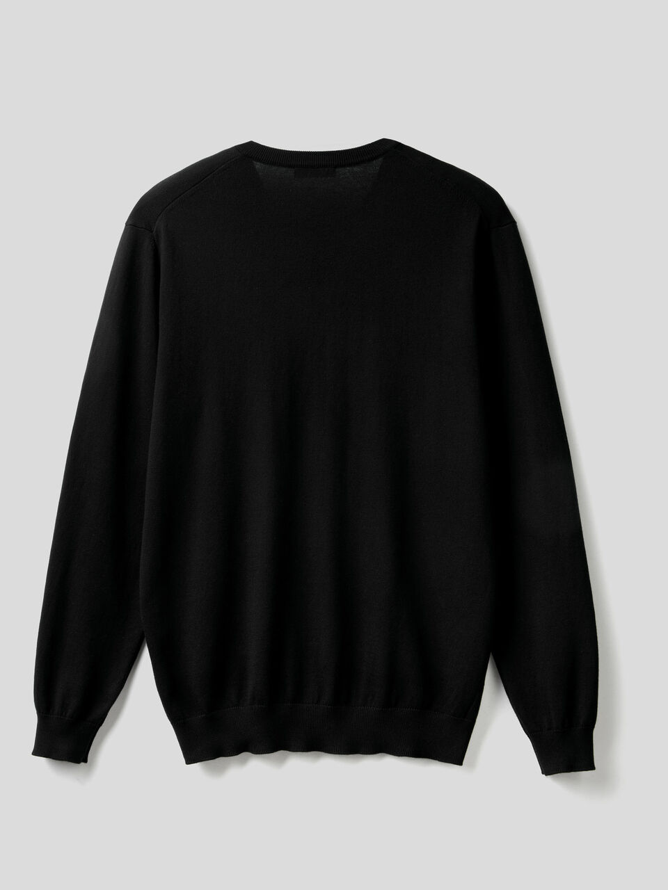 Pure cotton sweater with V-neck image number 2