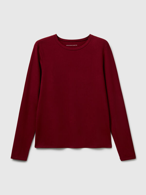 Long sleeve t-shirt in super stretch cotton Women