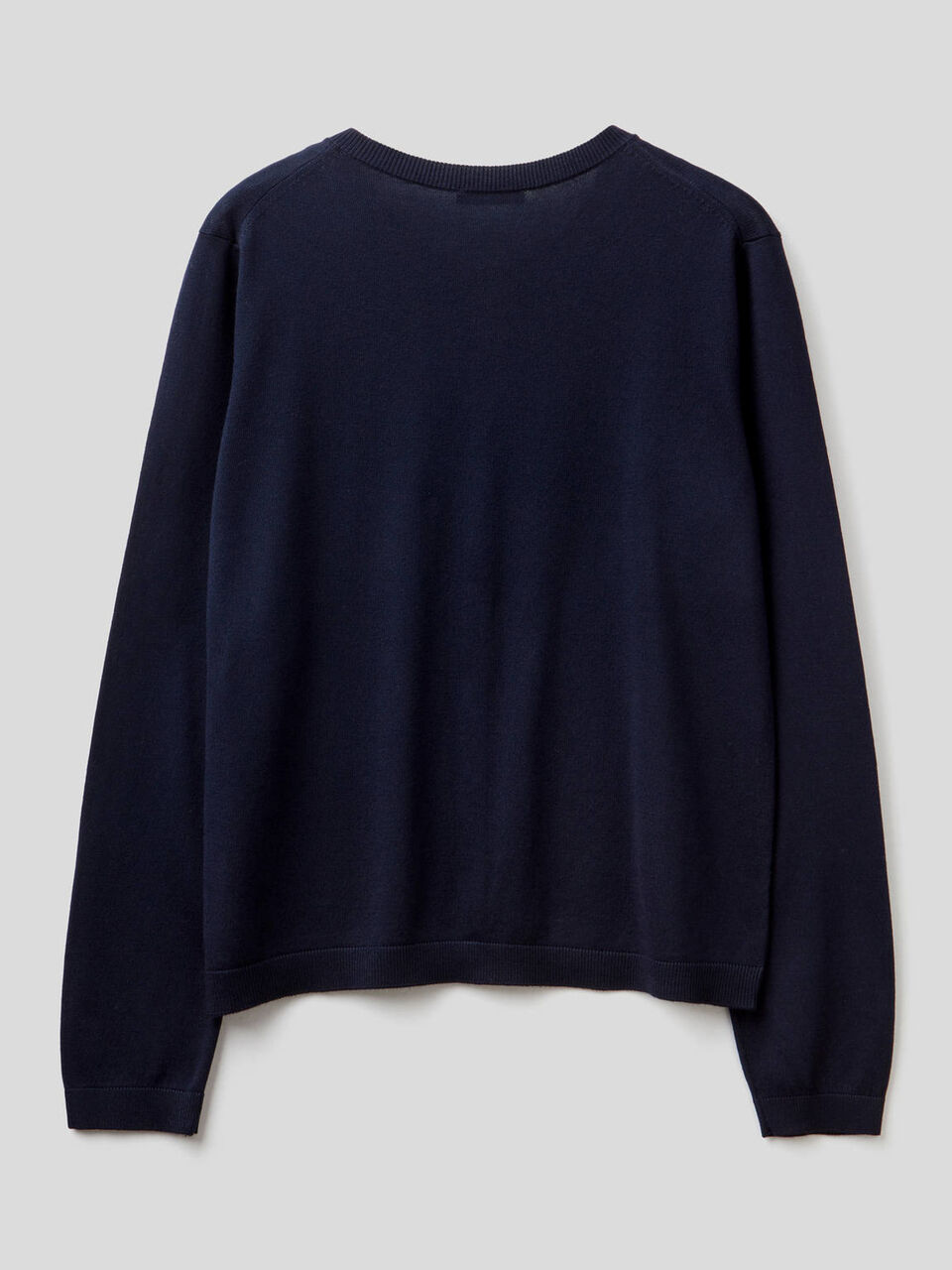 Cotton blend crew neck cardigan image number 2