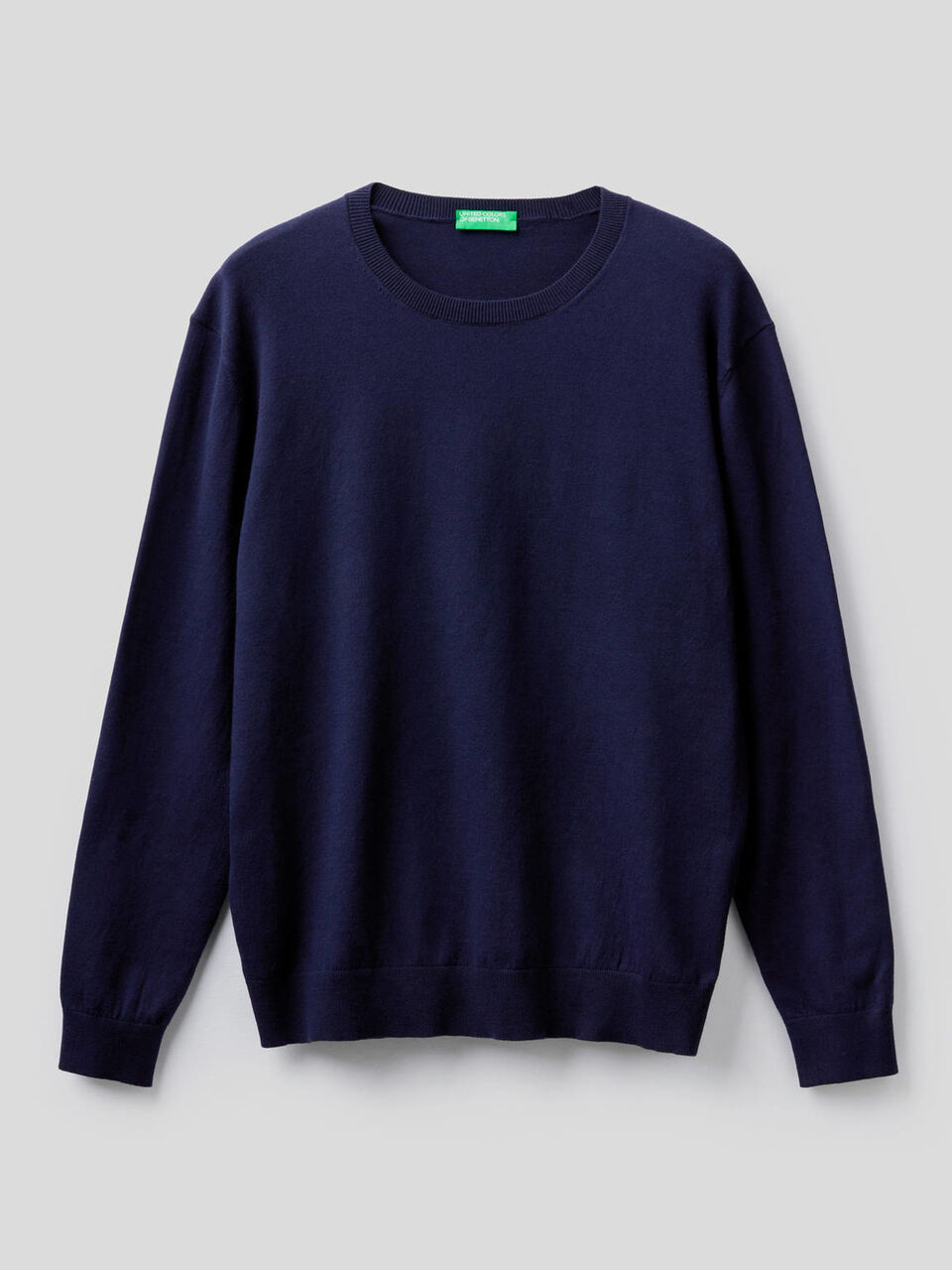 Crew neck sweater in cotton blend image number 1