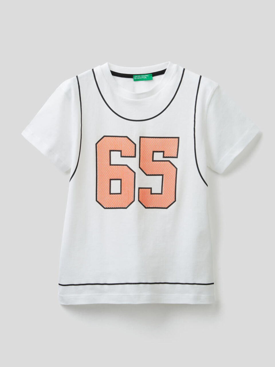 Cotton t-shirt with 3D print image number 1