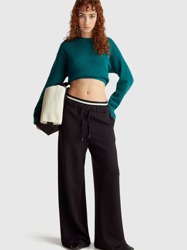 Wide trousers in stretch Modal Women
