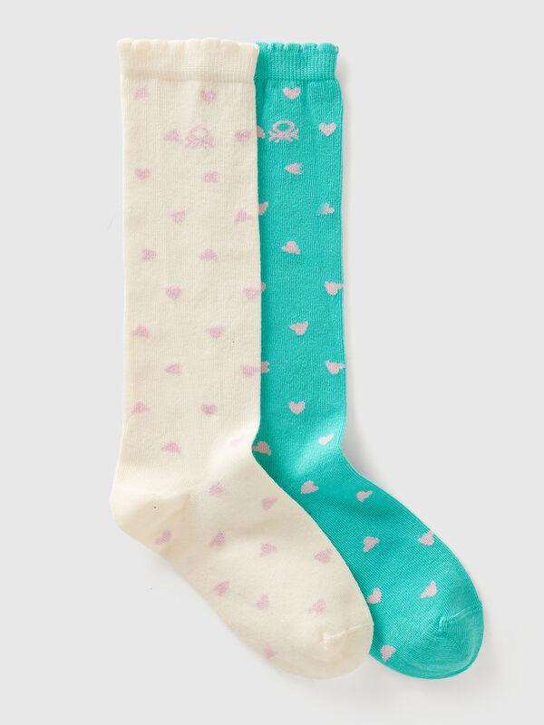 Two pairs of high patterned socks Junior Boy