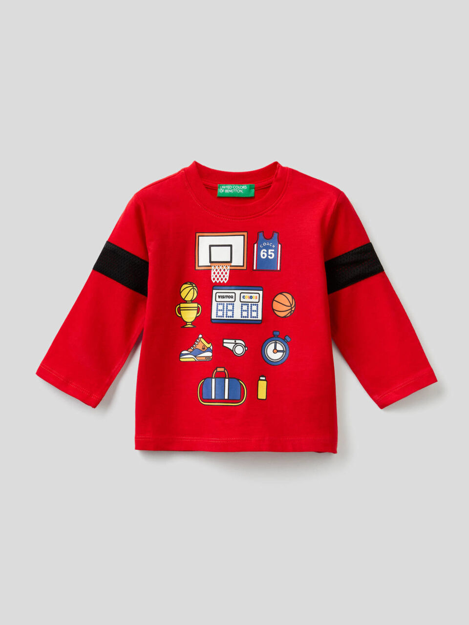 Long sleeve t-shirt with mesh insert image number 1
