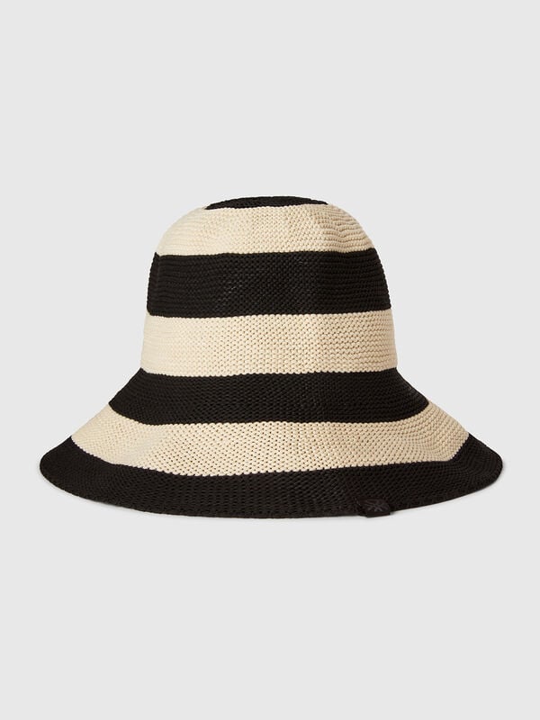Black and white striped hat Women