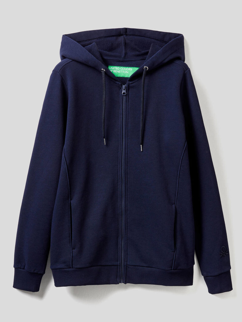 100% cotton sweatshirt with zip and hood image number 1