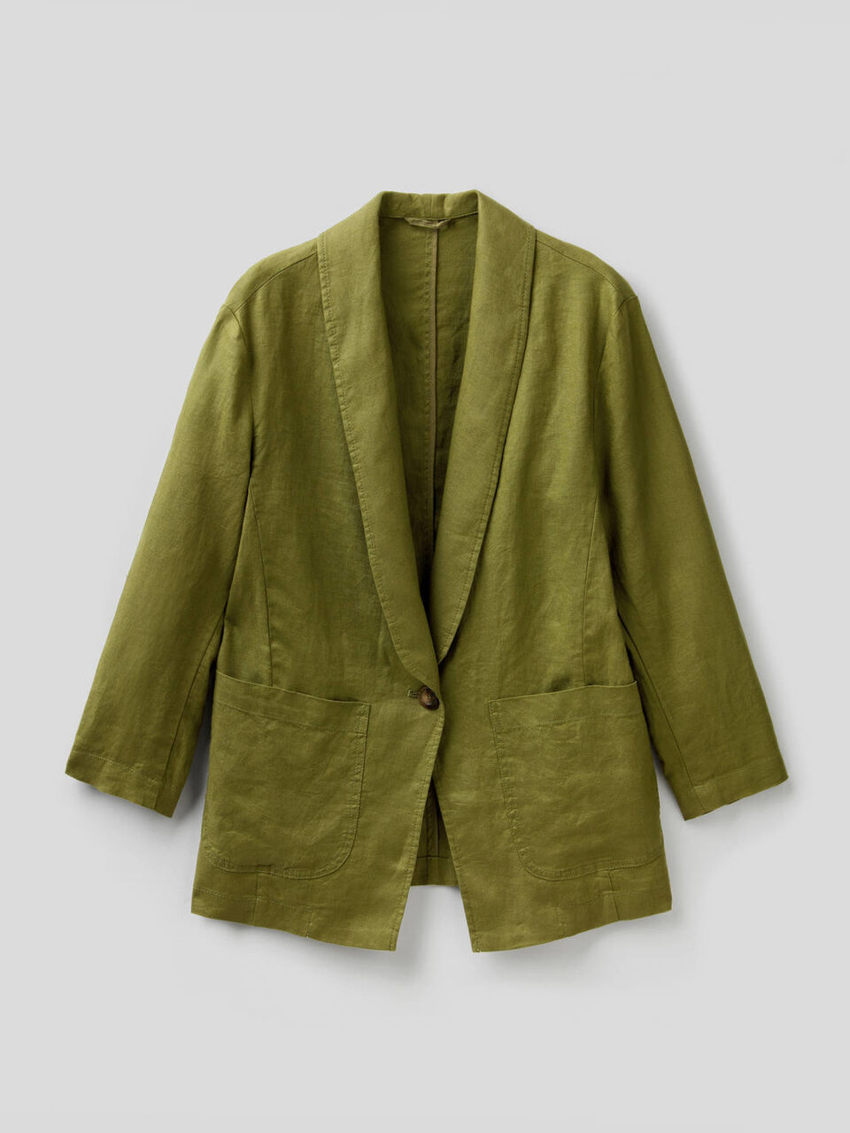 Linen blazer with 3/4 sleeves image number 1