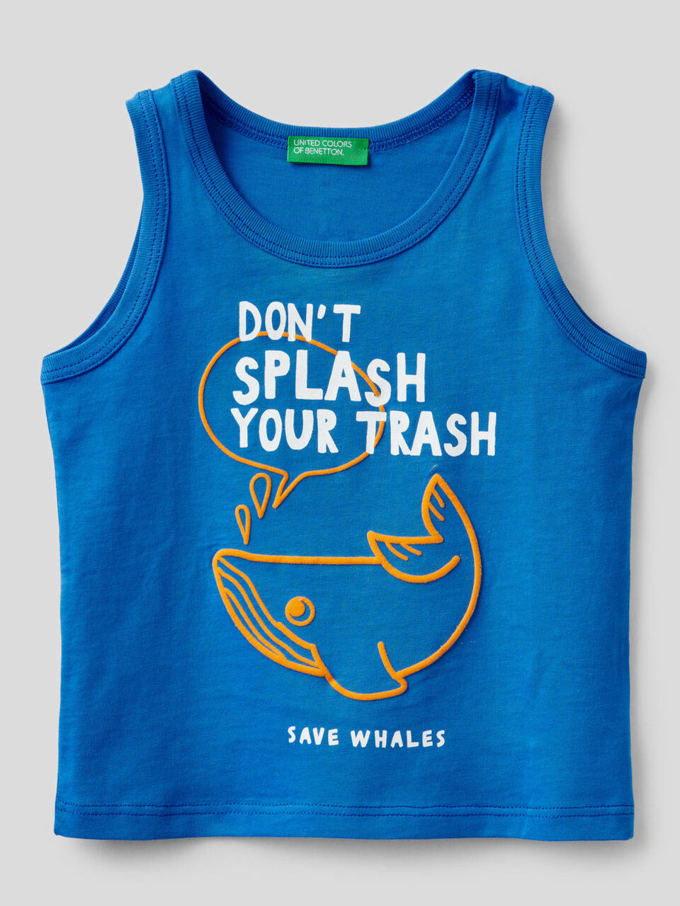 Tank top in pure cotton with print image number 1