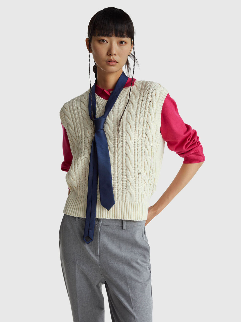 S/L V NECK SWEATER Women image number null