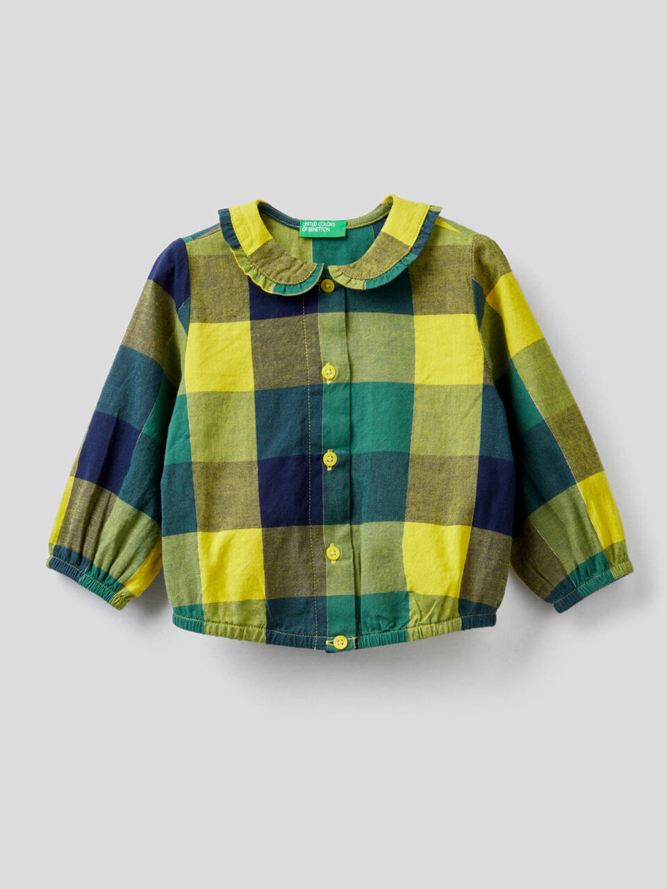 Check shirt in cotton canvas image number 1