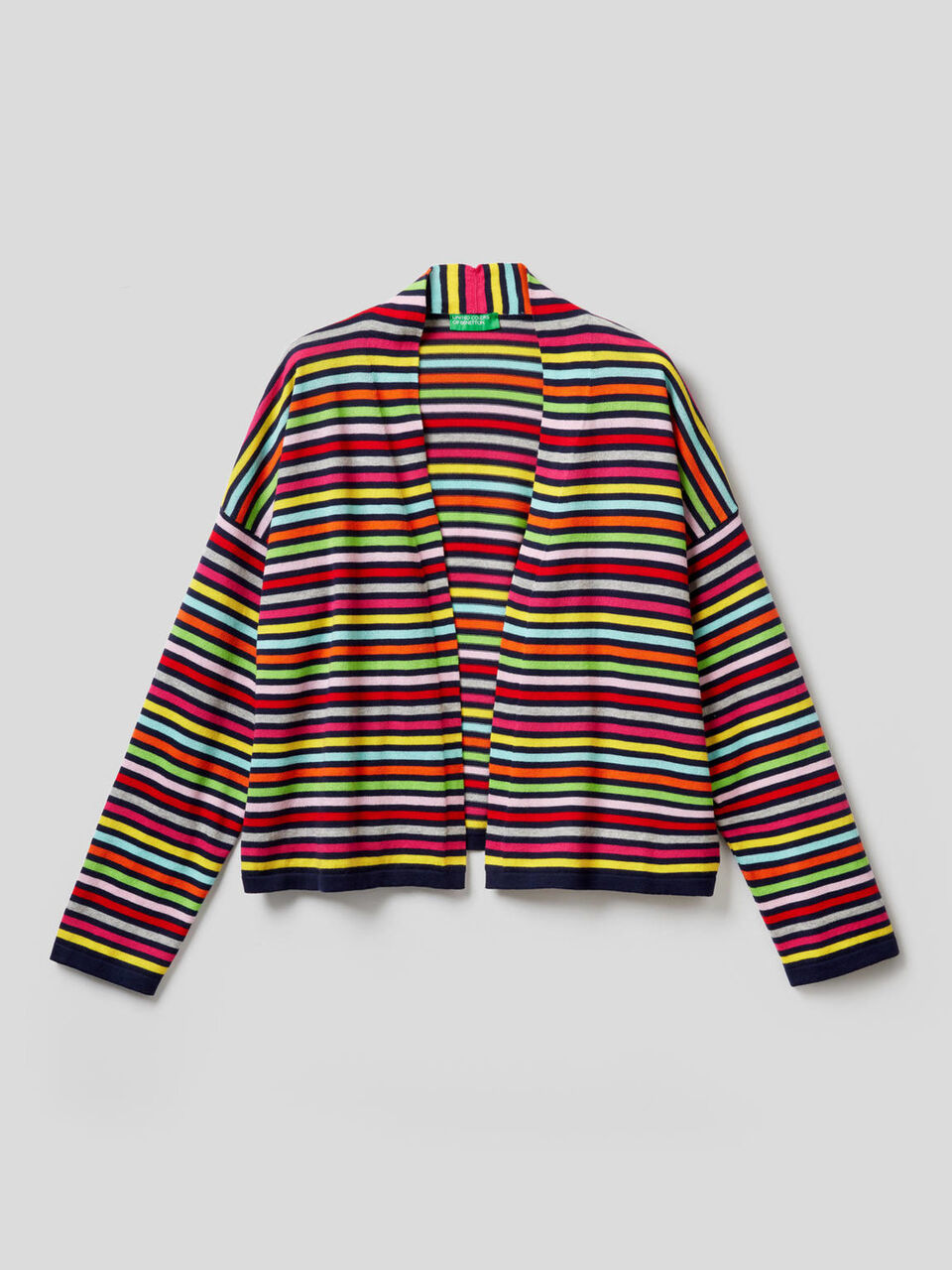 Colorful stripe cardigan in pure cotton image number 1