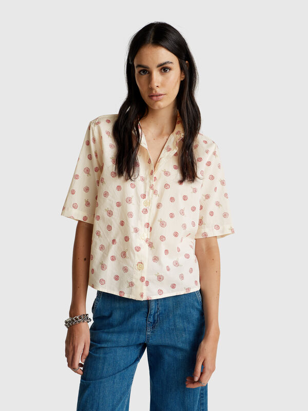 Short sleeve patterned shirt Women