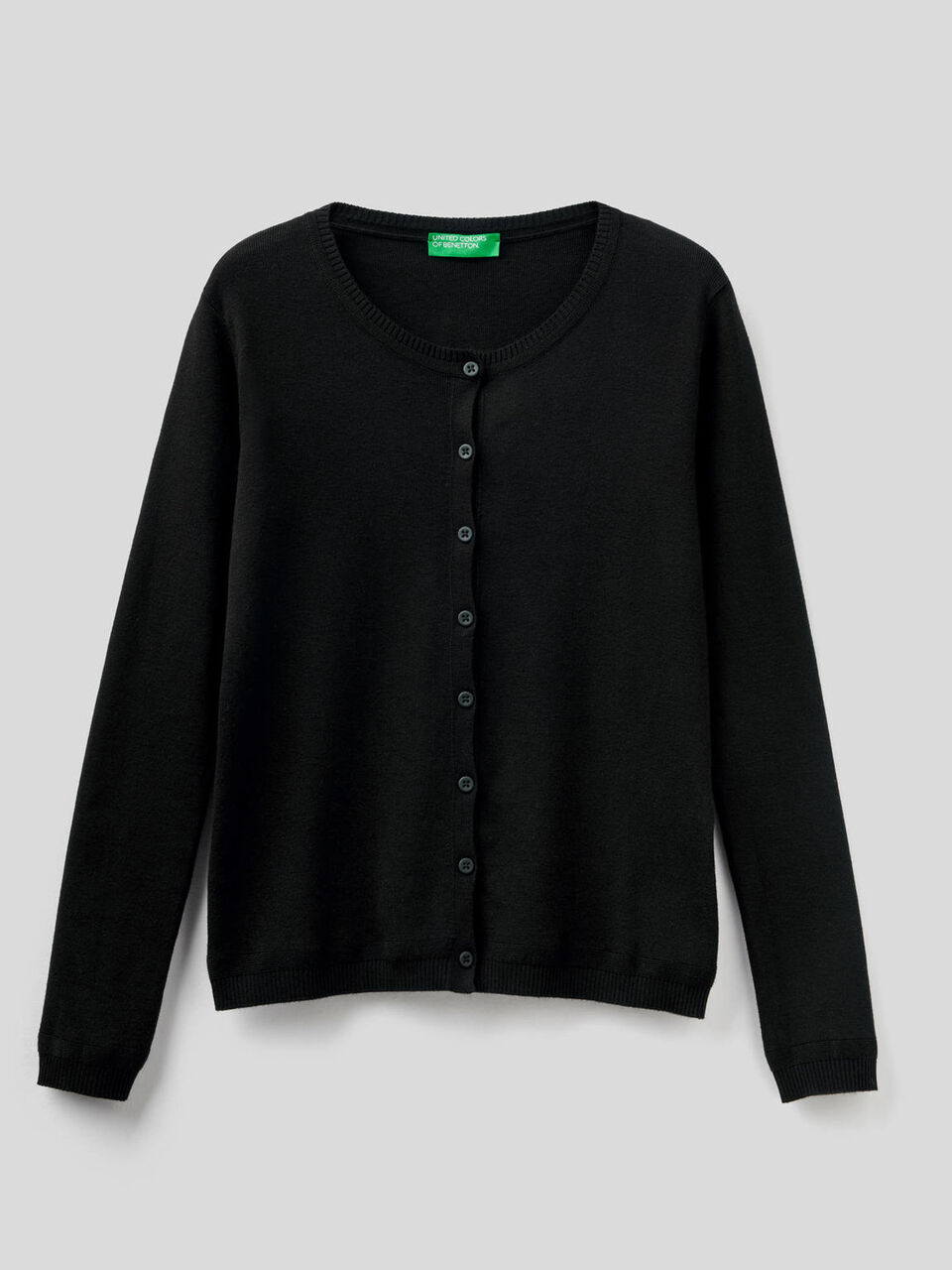 Pure cotton crew neck cardigan image number 1