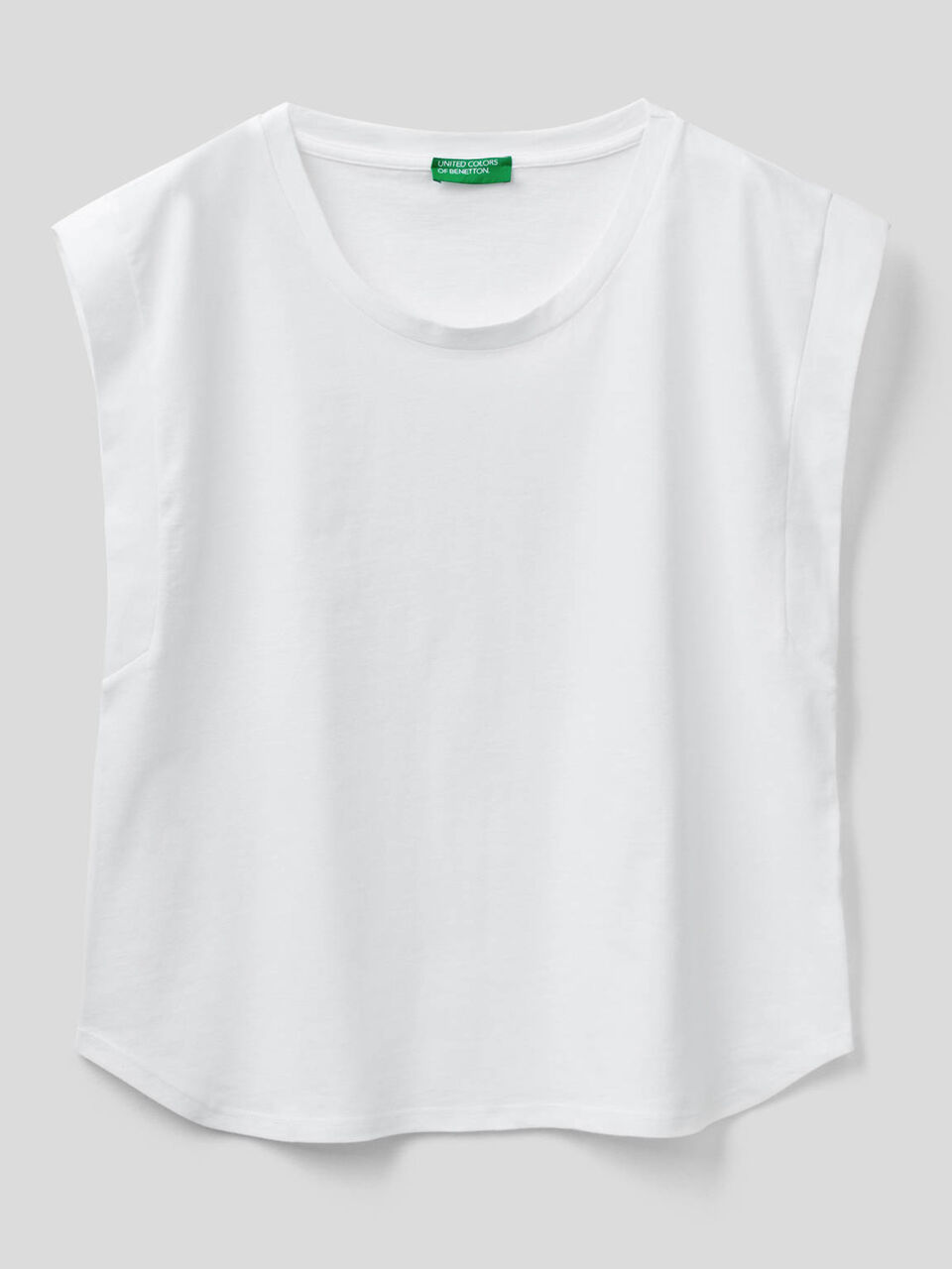 Cotton t-shirt with cap sleeves image number 1
