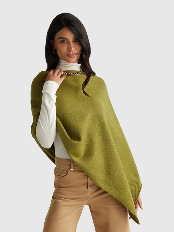 Cashmere blend poncho Women