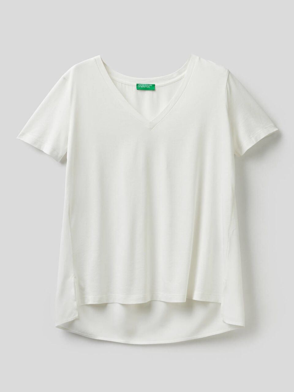 T-shirt with back in viscose image number 1
