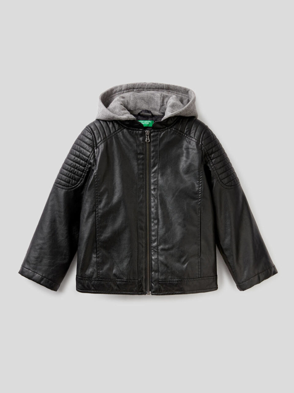 Biker jacket with sweat hood image number 1