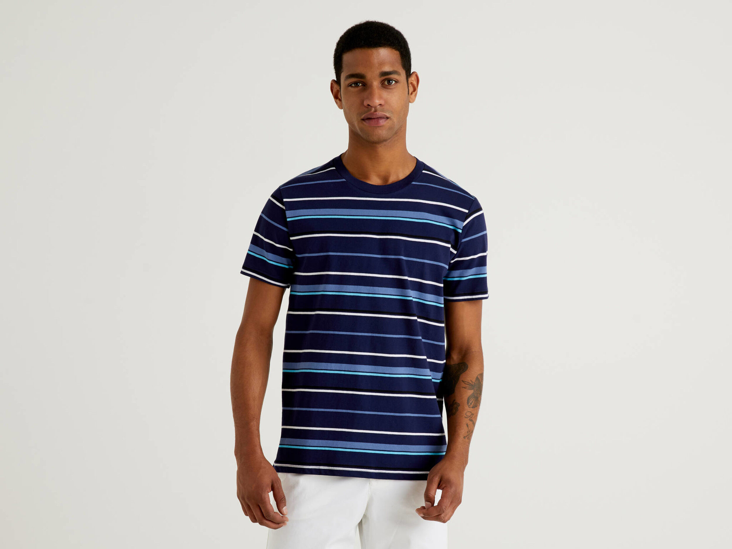 Benetton striped t shirt clearance