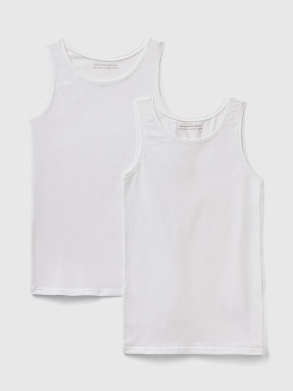 Two tank tops in super stretch cotton Junior Girl