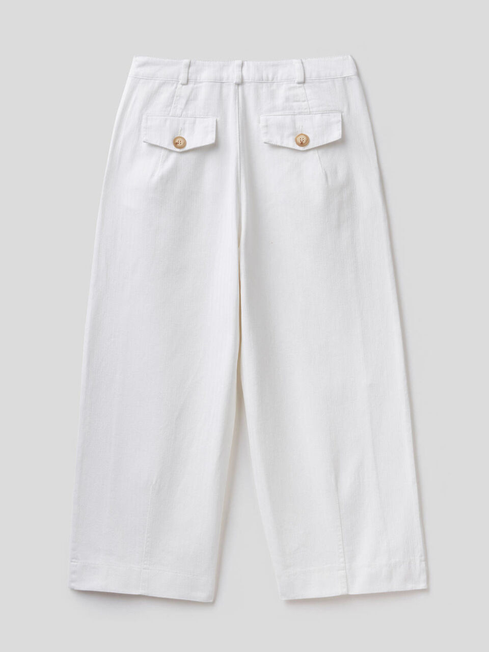 Trousers with wide leg in pure cotton image number 2
