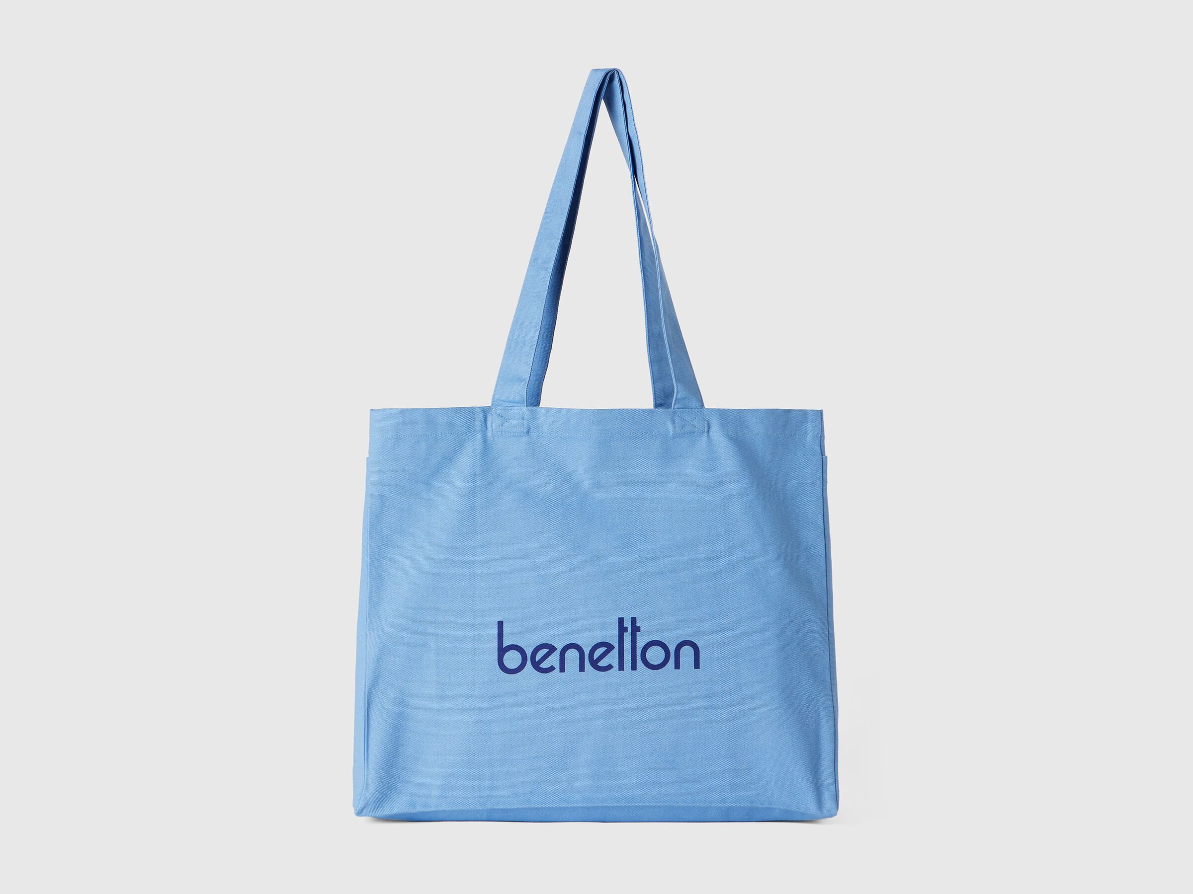 Light blue tote bag in pure cotton image number 0