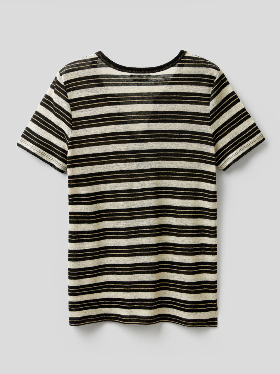 Striped t-shirt with V-neck image number 2