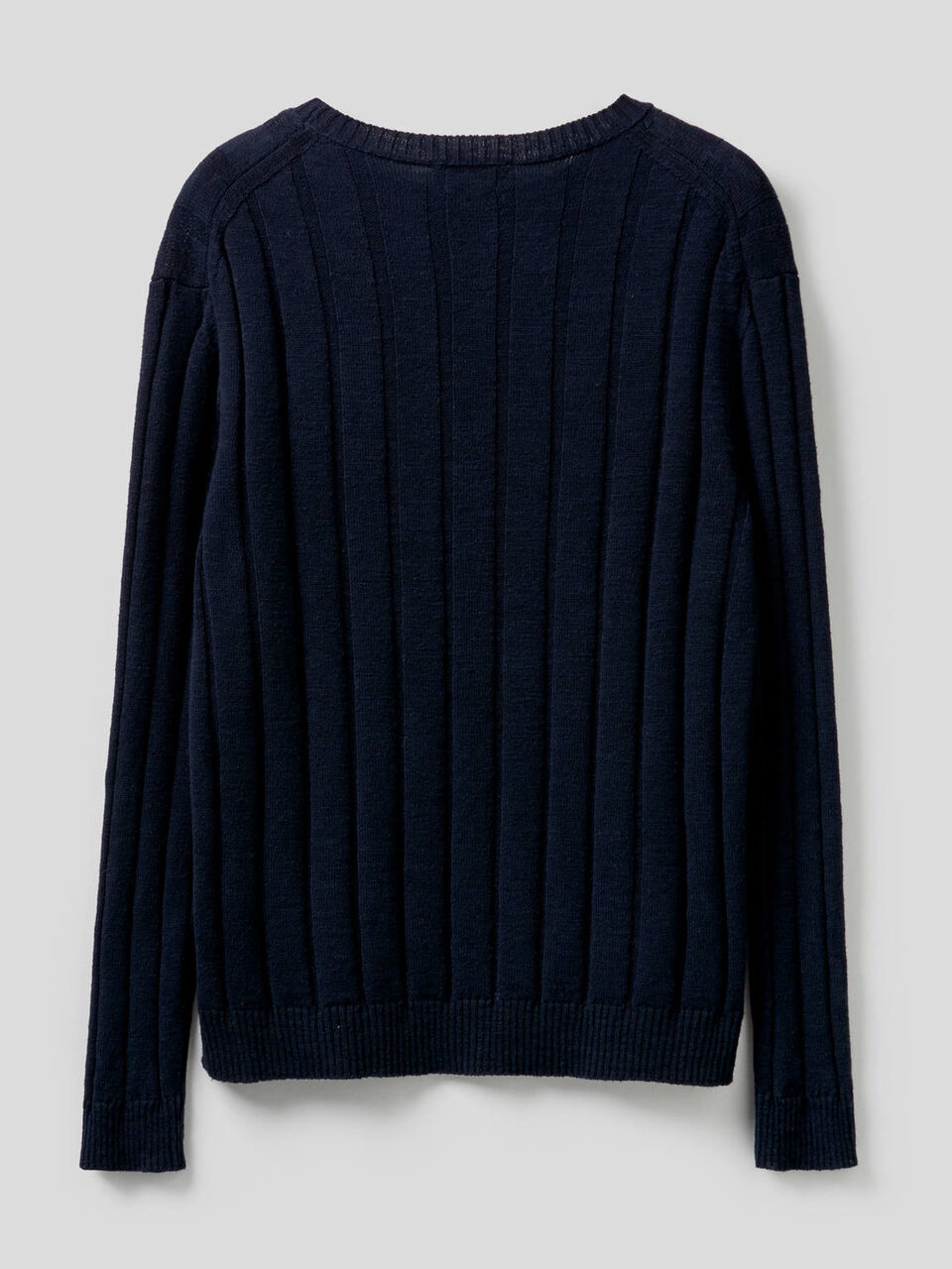 Ribbed sweater in linen blend cotton image number 2