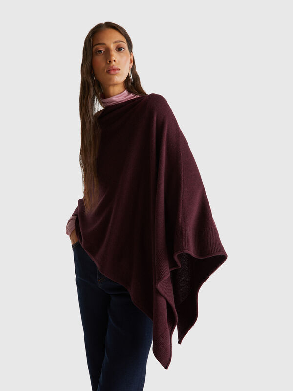 Cashmere blend poncho Women