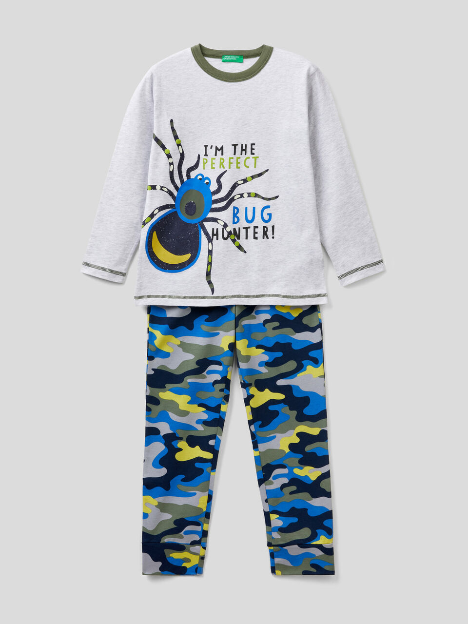 Pyjamas with patterned trousers in 100% cotton image number 1