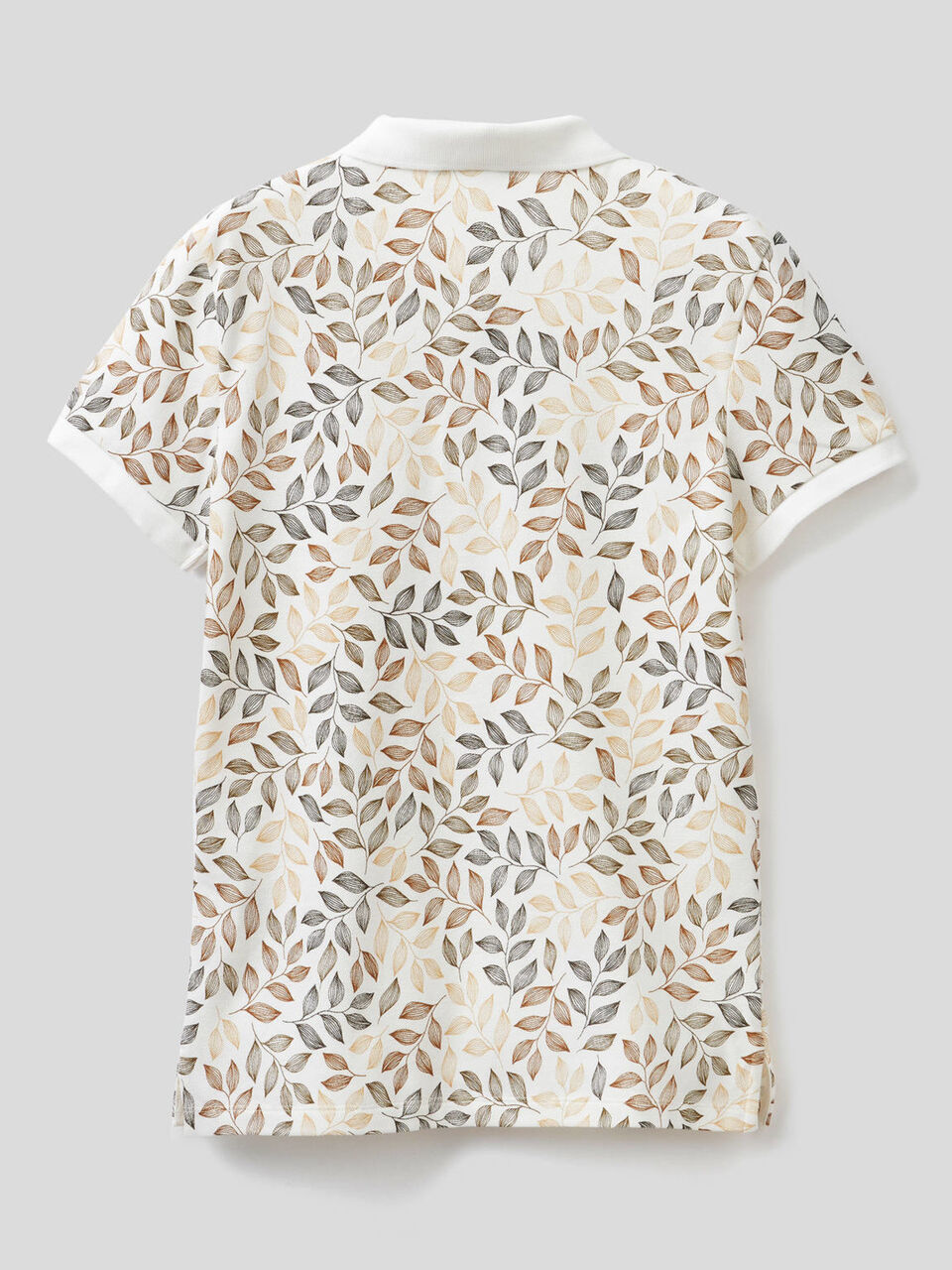 Printed polo in stretch cotton image number 2