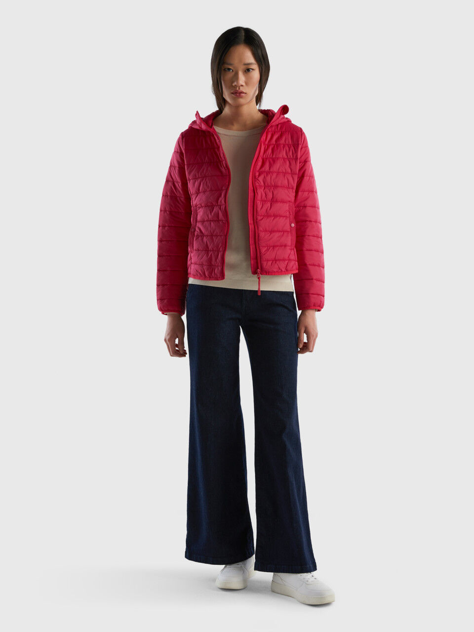 Puffer jacket with recycled wadding