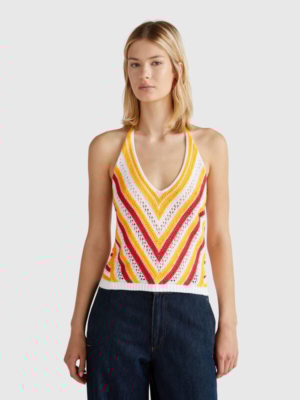 Striped crochet top Women
