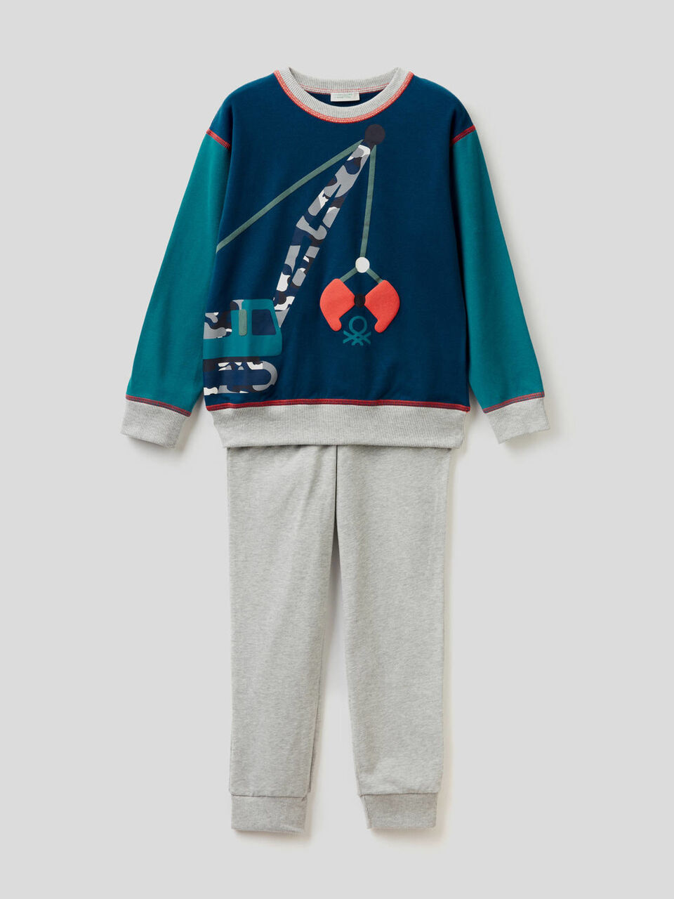Pyjamas in stretch cotton with print image number 1