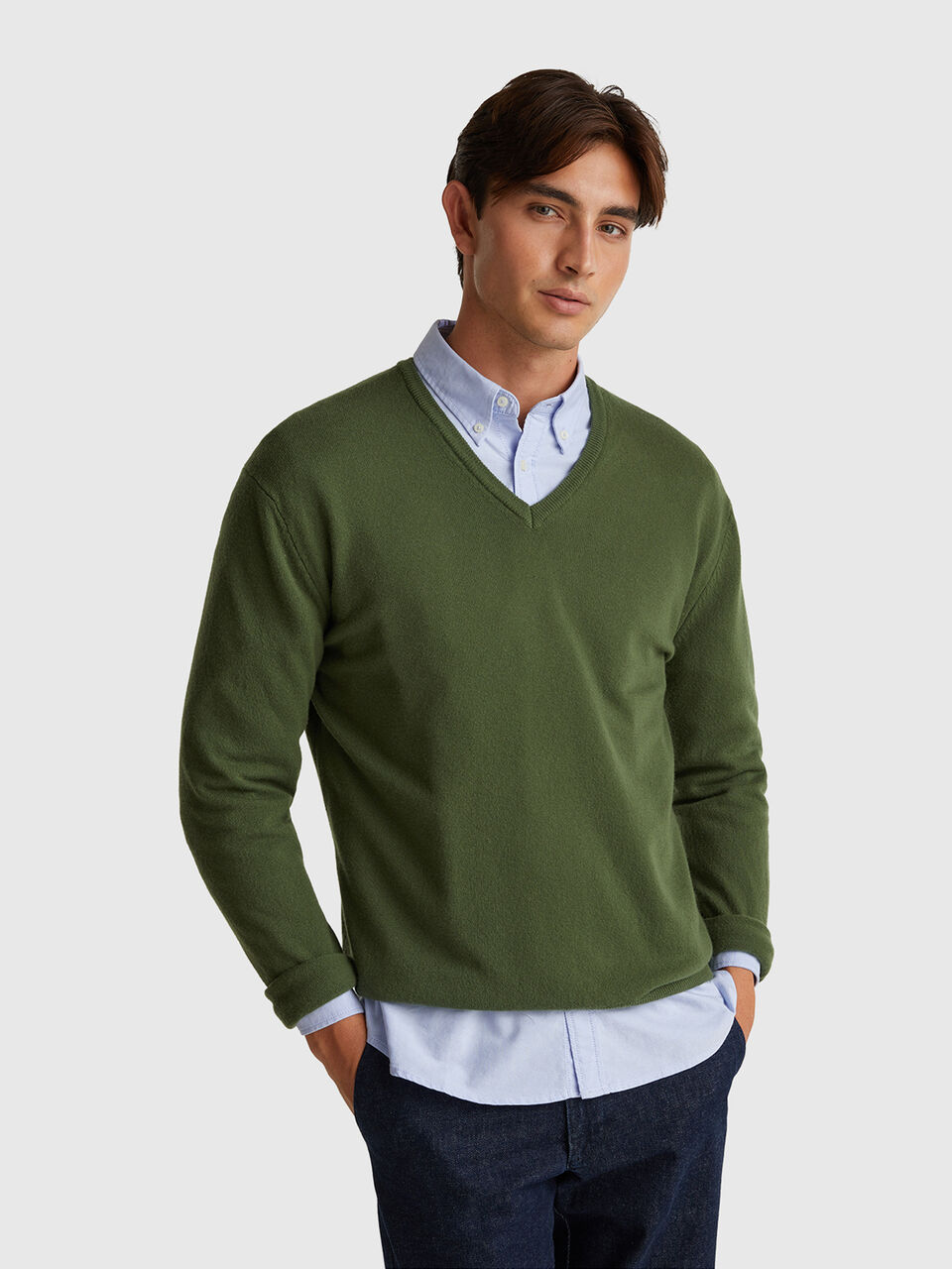 V NECK SWEATER L/S Men image number null