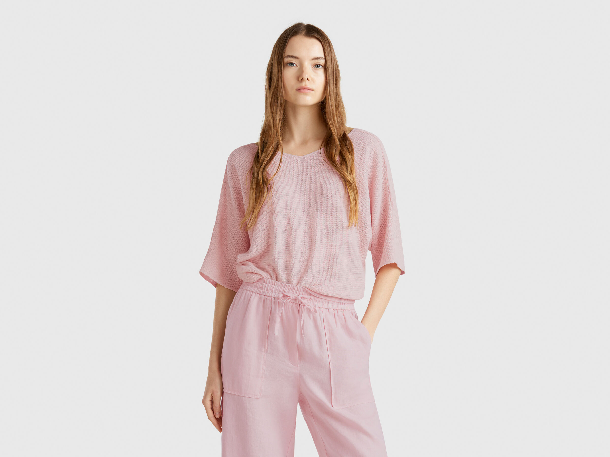 V NECK SWEATER H/S Women image number 1