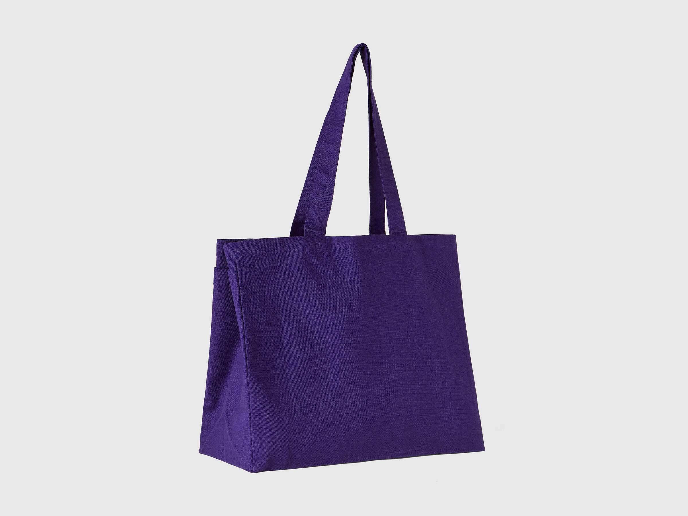 Blue tote bag in pure cotton image number 1
