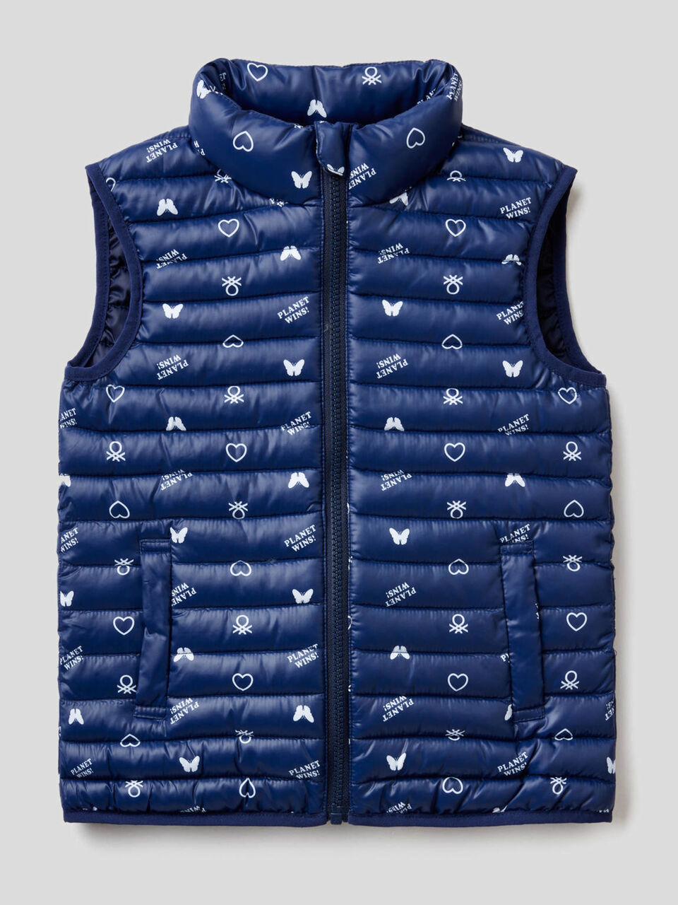 Sleeveless jacket with print image number 1