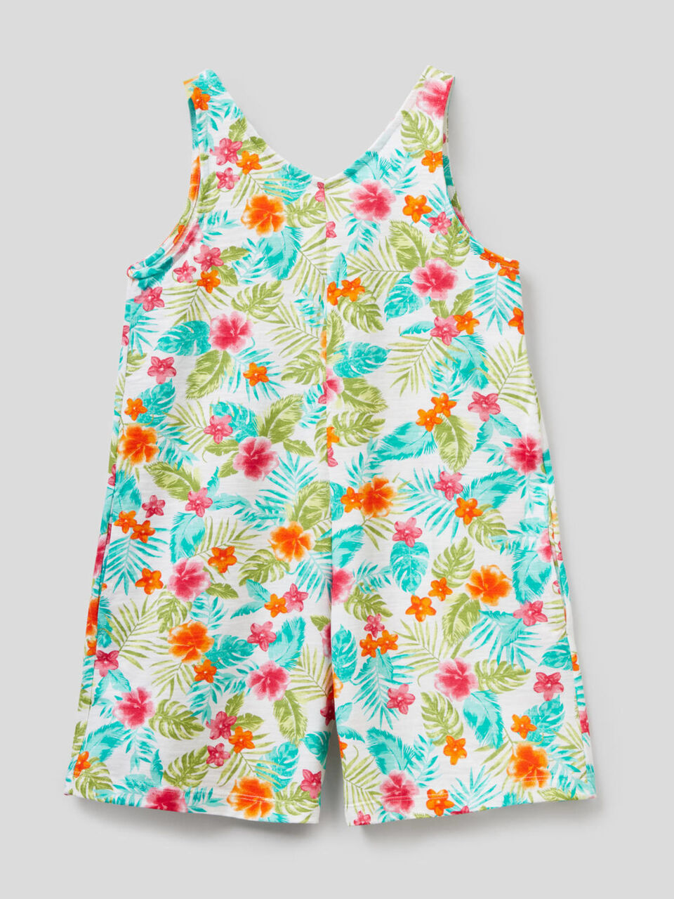 Patterned cover-up one-piece jumpsuit image number 1
