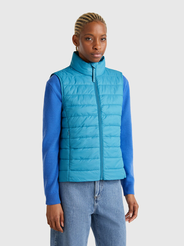 Sleeveless slim fit jacket with padding Women