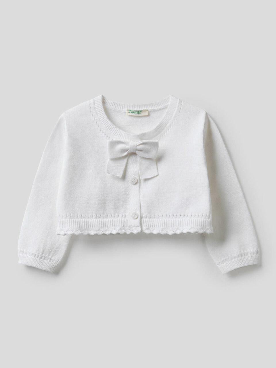 Short cardigan with bow image number 1