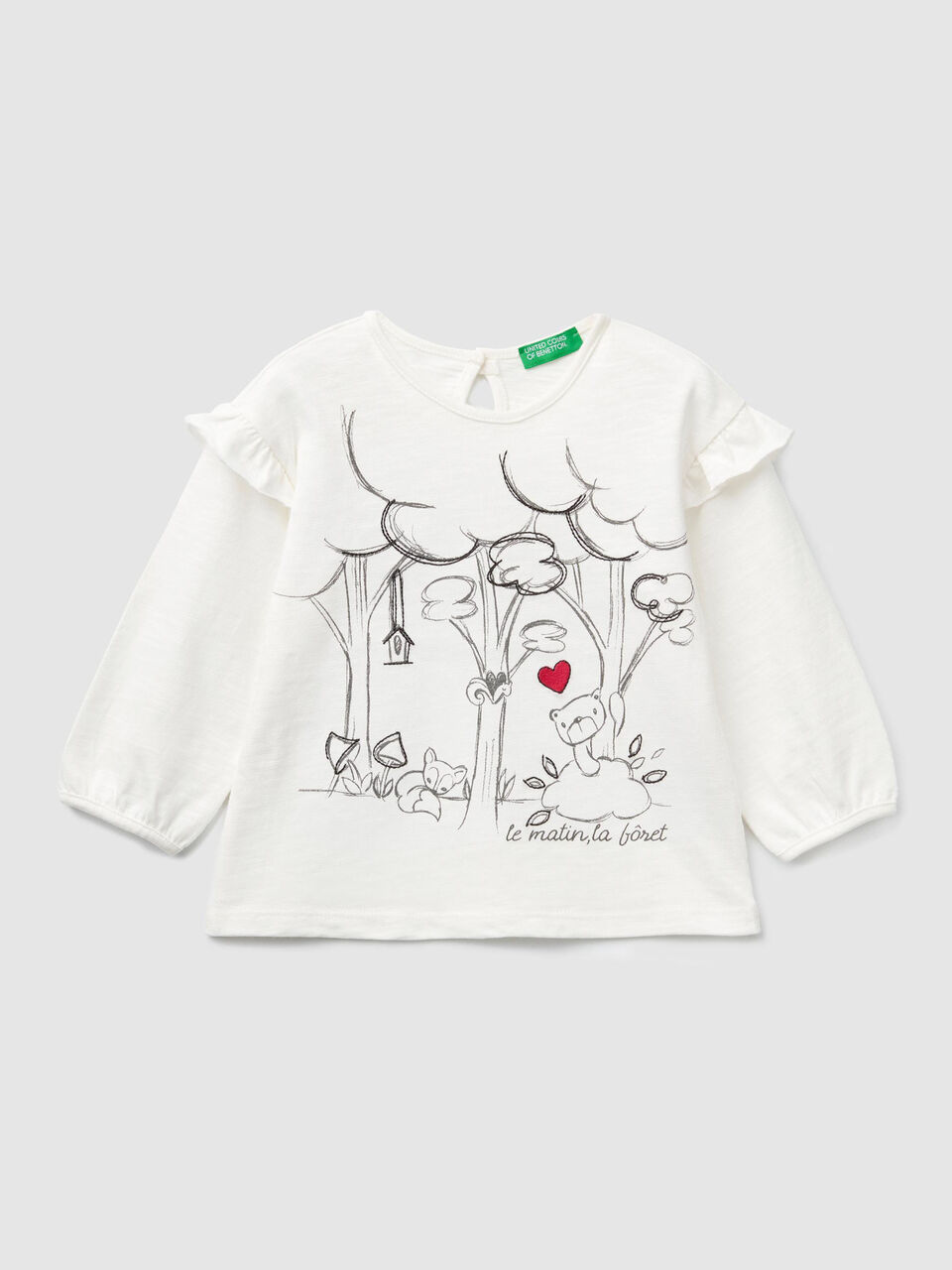 T-shirt with print and embroidery image number 1
