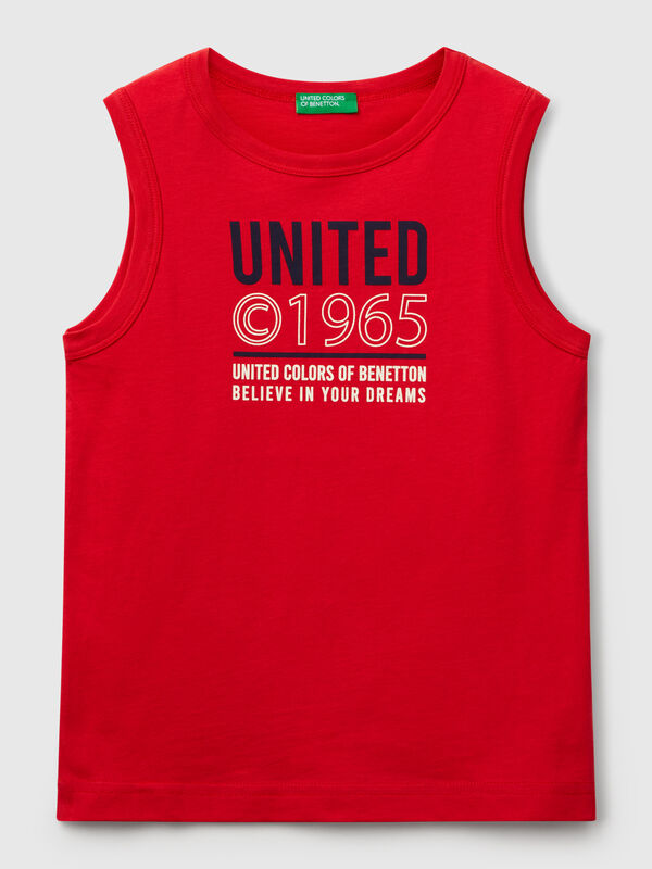 Tank top in 100% organic cotton with logo Junior Boy