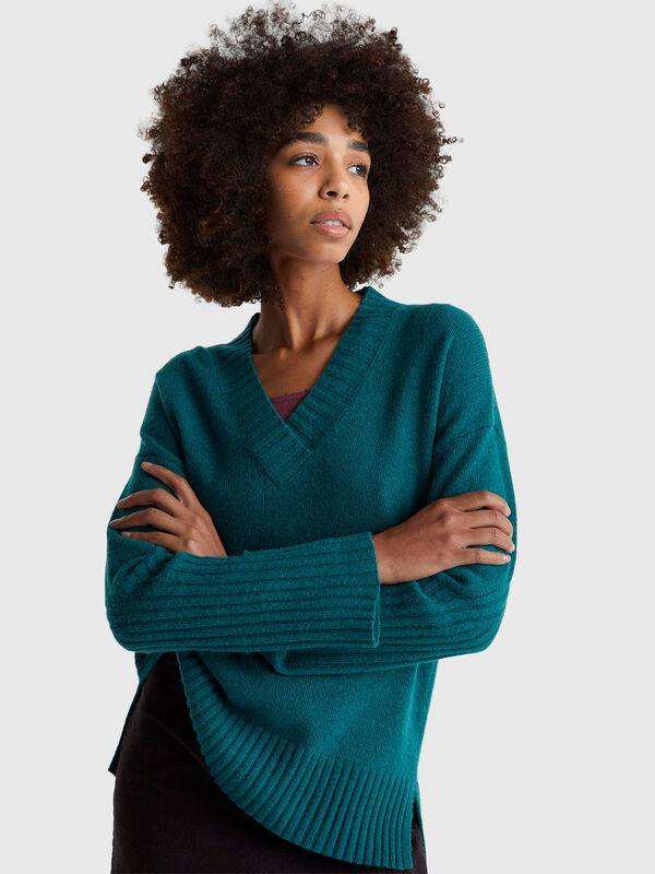 Oversized sweater in wool blend Women