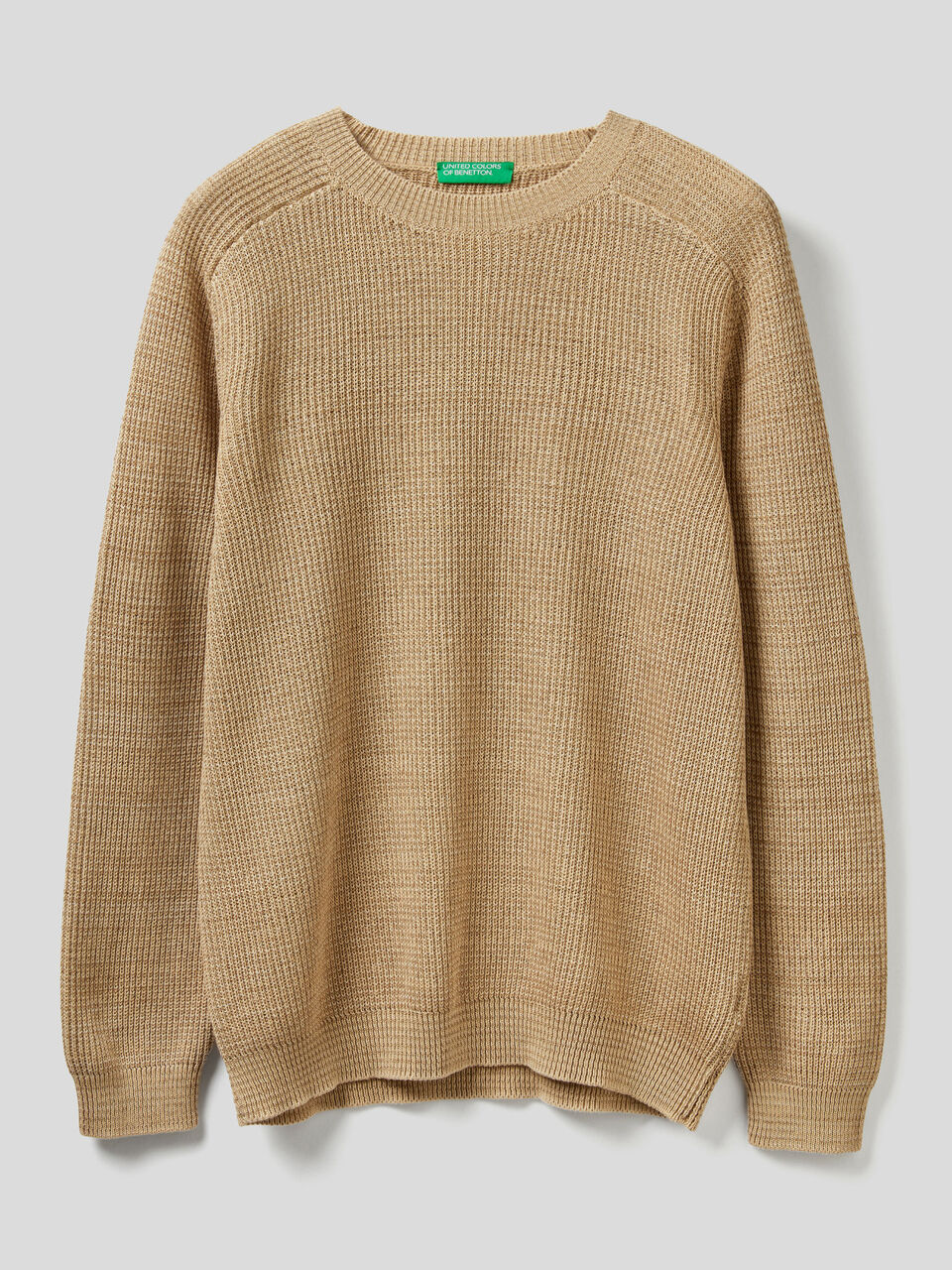 Crew neck sweater in pure cotton image number 1