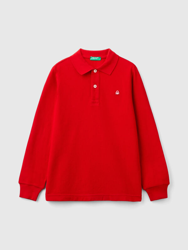 100% organic cotton long sleeve polo Junior Boy