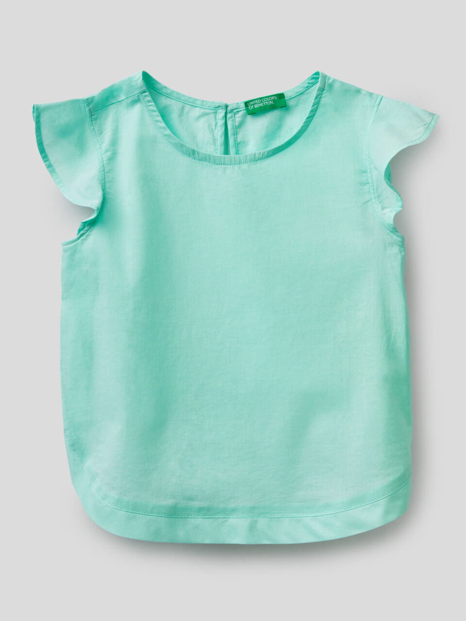 Cotton blouse with ruffle sleeves image number 1