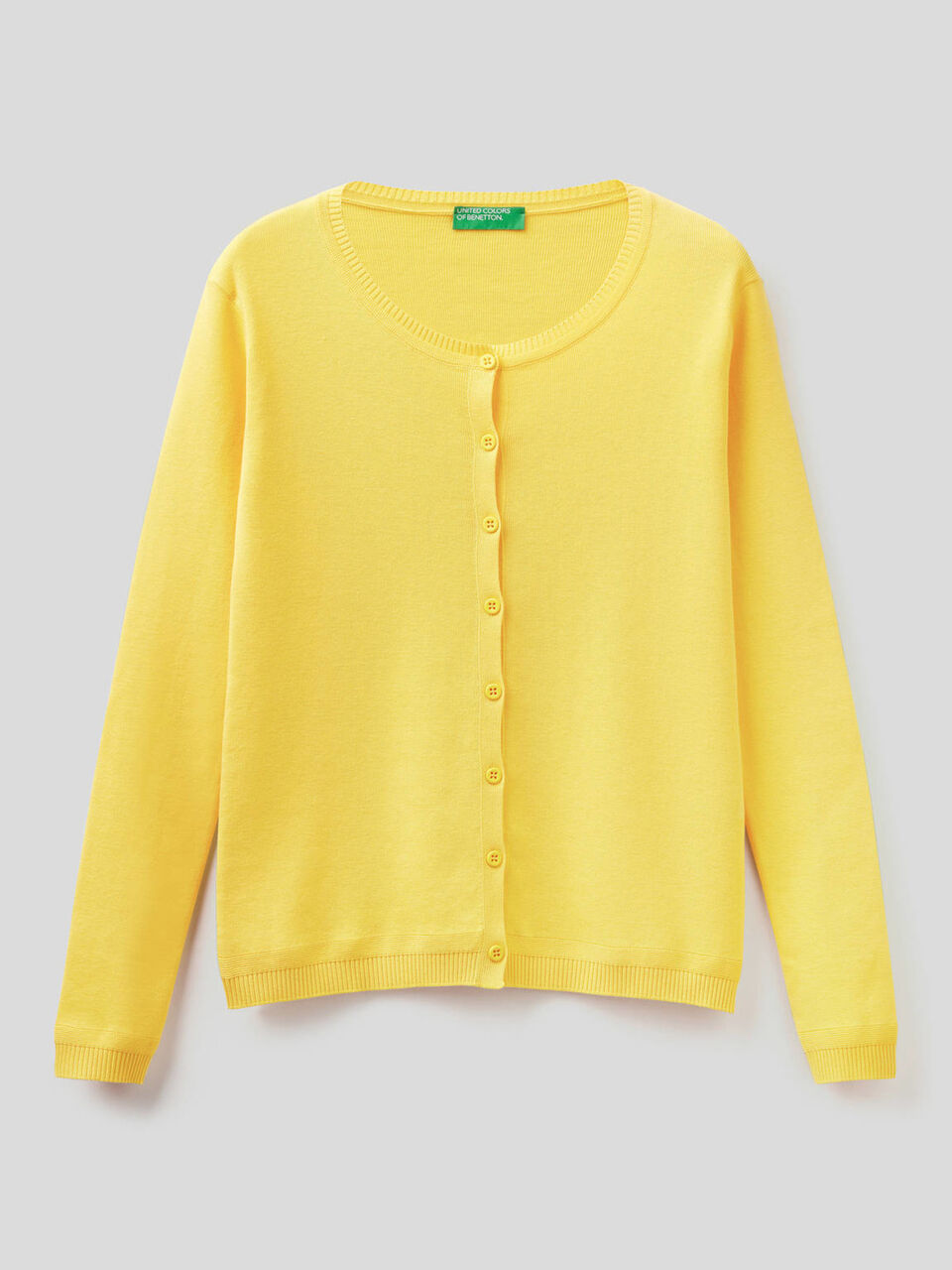 Pure cotton crew neck cardigan image number 1