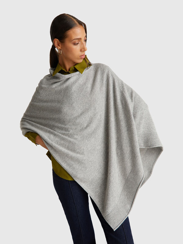 Cashmere blend poncho Women