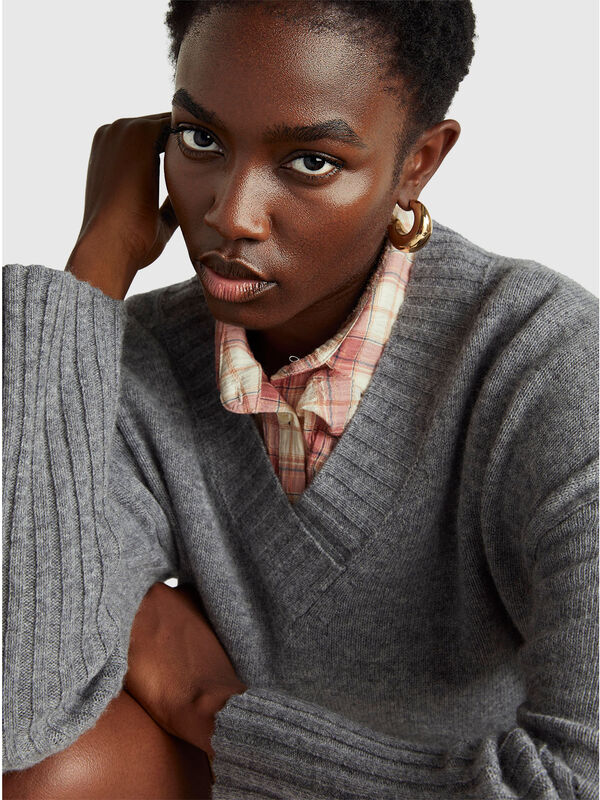 Oversized sweater in wool blend Women